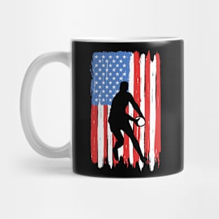 American Flag Football Graphic Mug